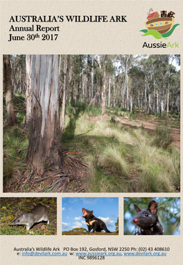 AUSTRALIA's WILDLIFE ARK Annual Report June 30Th 2017