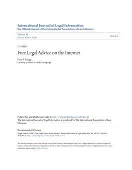 Free Legal Advice on the Internet Peter B