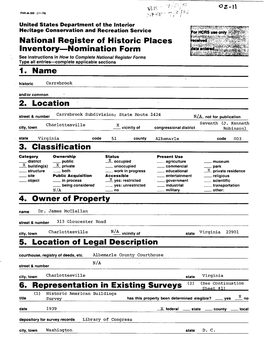 National Register of Historic Places Lnventory;...Nomination Form 1