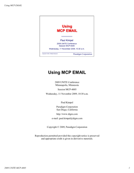 Using MCP EMAIL