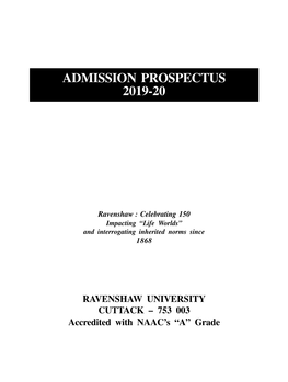 RAVENSHAW UNIVERSITY CUTTACK – 753 003 Accredited with NAAC’S “A” Grade