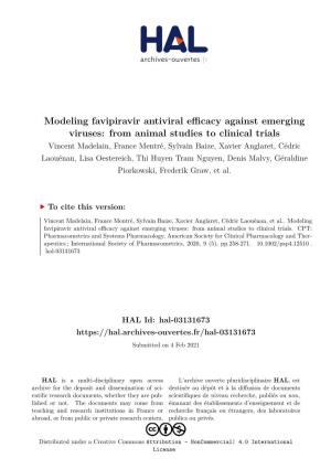 Modeling Favipiravir Antiviral Efficacy Against Emerging Viruses: from Animal Studies to Clinical Trials