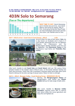 4D3N Solo to Semarang (Tue Or Thu Departures)