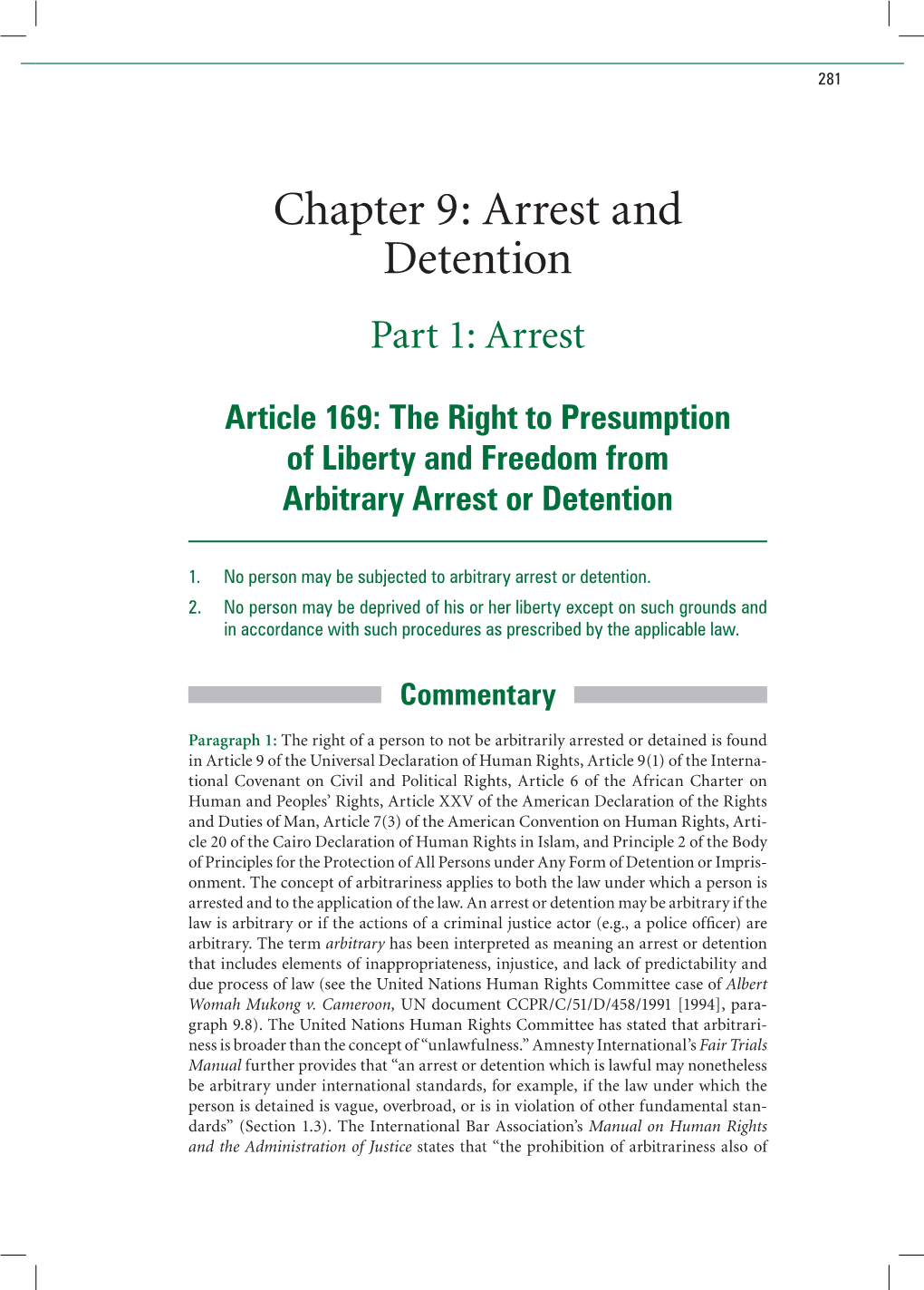 Chapter 9: Arrest and Detention Part 1: Arrest