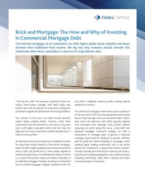 The How and Why of Investing in Commercial Mortgage Debt