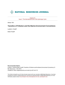 Transfers of Pollution and the Marine Environment Conventions