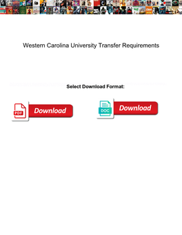 Western Carolina University Transfer Requirements