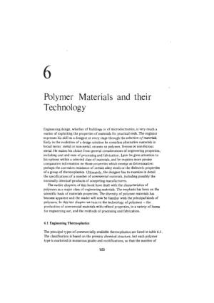 Ch 6 Polymer Materials and Their Technology