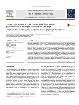 The Response Profiles of HSPA12A and TCTP from Mytilus Galloprovincialis to Pathogen and Cadmium Challenge
