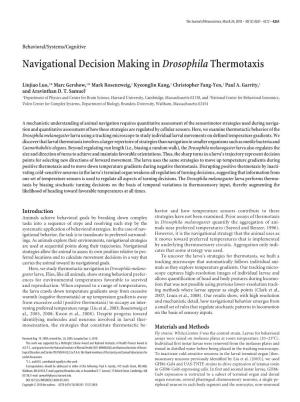 Navigational Decision Making Indrosophilathermotaxis