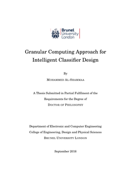 Granular Computing Approach for Intelligent Classifier Design