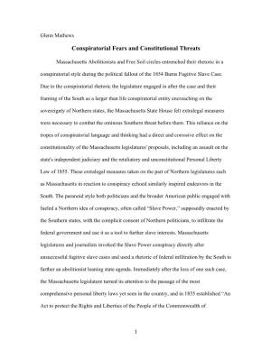Conspiratorial Fears and Constitutional Threats Final