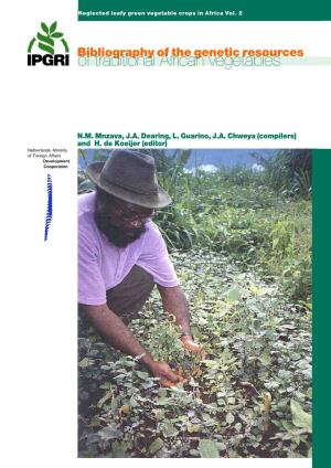 Bibliography of the Genetic Resources of Traditional African Vegetables