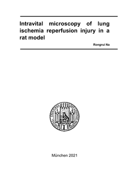 Intravital Microscopy of Lung Ischemia Reperfusion Injury in a Rat Model Rongrui Na