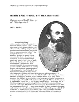 Richard Ewell, Robert E. Lee, and Cemetery Hill