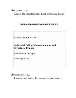 Industrial Policy, Macroeconomics and Structural Change