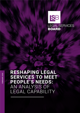 Reshaping Legal Services to Meet Peoples Needs