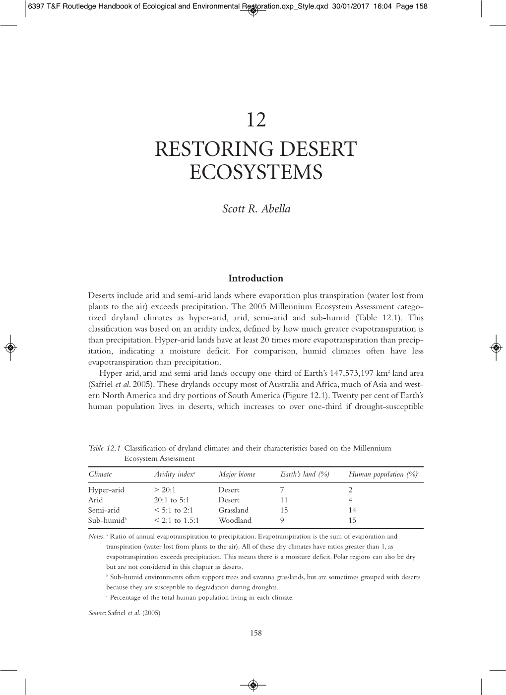 12 Restoring Desert Ecosystems