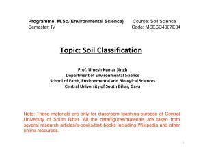 Topic: Soil Classification