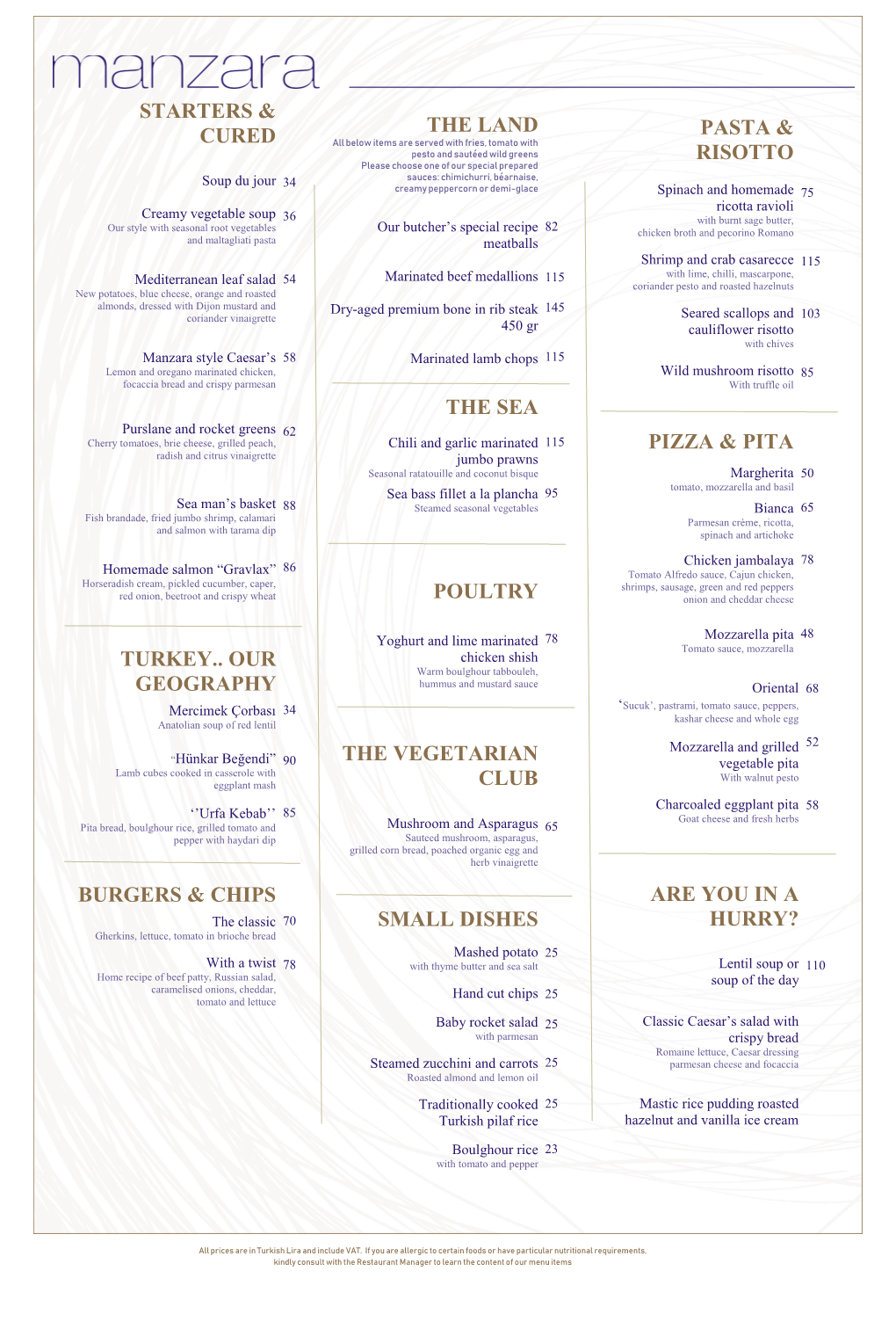 Starters & Cured Turkey.. Our Geography Burgers