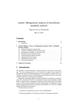 Mmnet: Metagenomic Analysis of Microbiome Metabolic Network