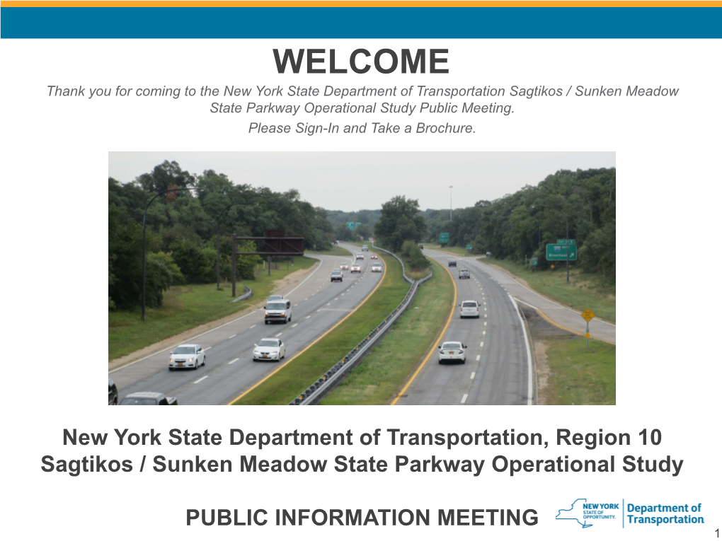 Sagtikos Sunken Meadow State Parkway Operational Study