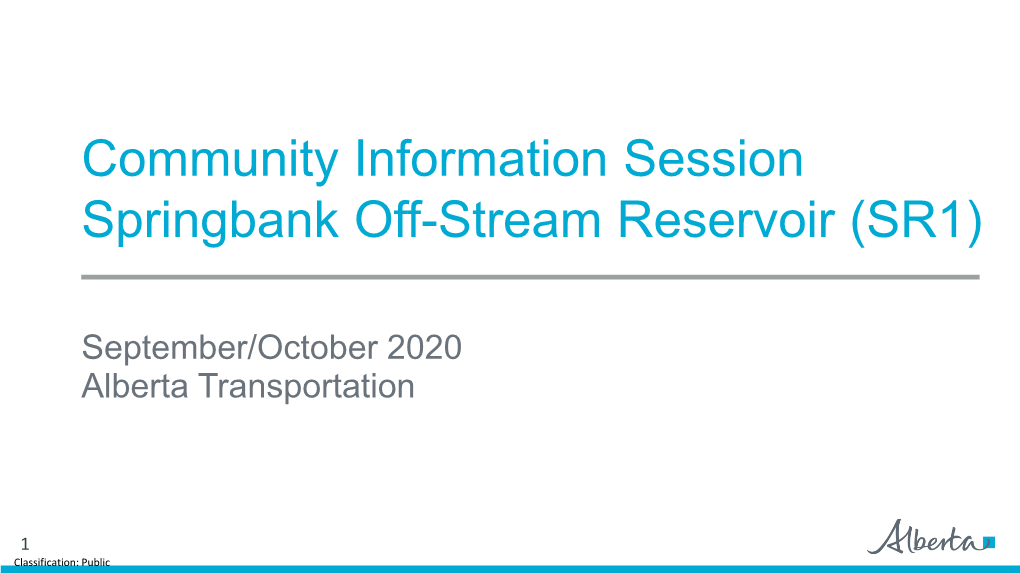 Springbank Reservoir Bragg Creek Information Session