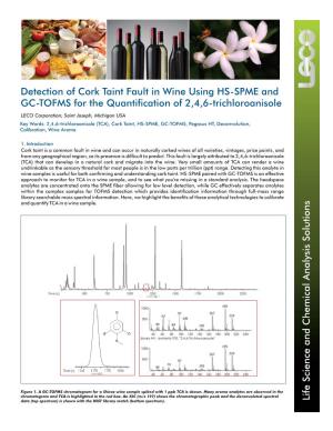 Detection of Cork Taint Fault in Wine Using HS-SPME and GC-TOFMS for the Quantification of 2,4,6-Trichloroanisole Life Science A