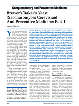 Brewer's/Baker's Yeast (Saccharomyces Cerevisiae)