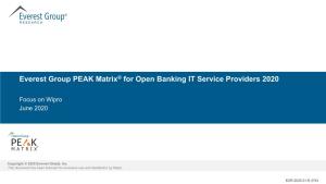 Everest Group PEAK Matrix® for Open Banking IT Service Providers 2020