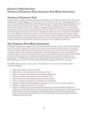 Gramercy Park Overview: Trustees of Gramercy Park, Gramercy Park Block Association