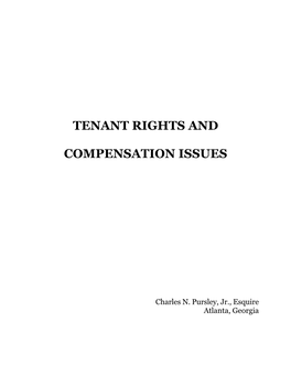 Tenant Rights and Compensation Issues
