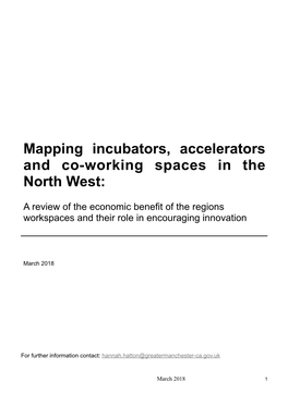 Mapping Incubators, Accelerators and Co-Working Spaces in the North West