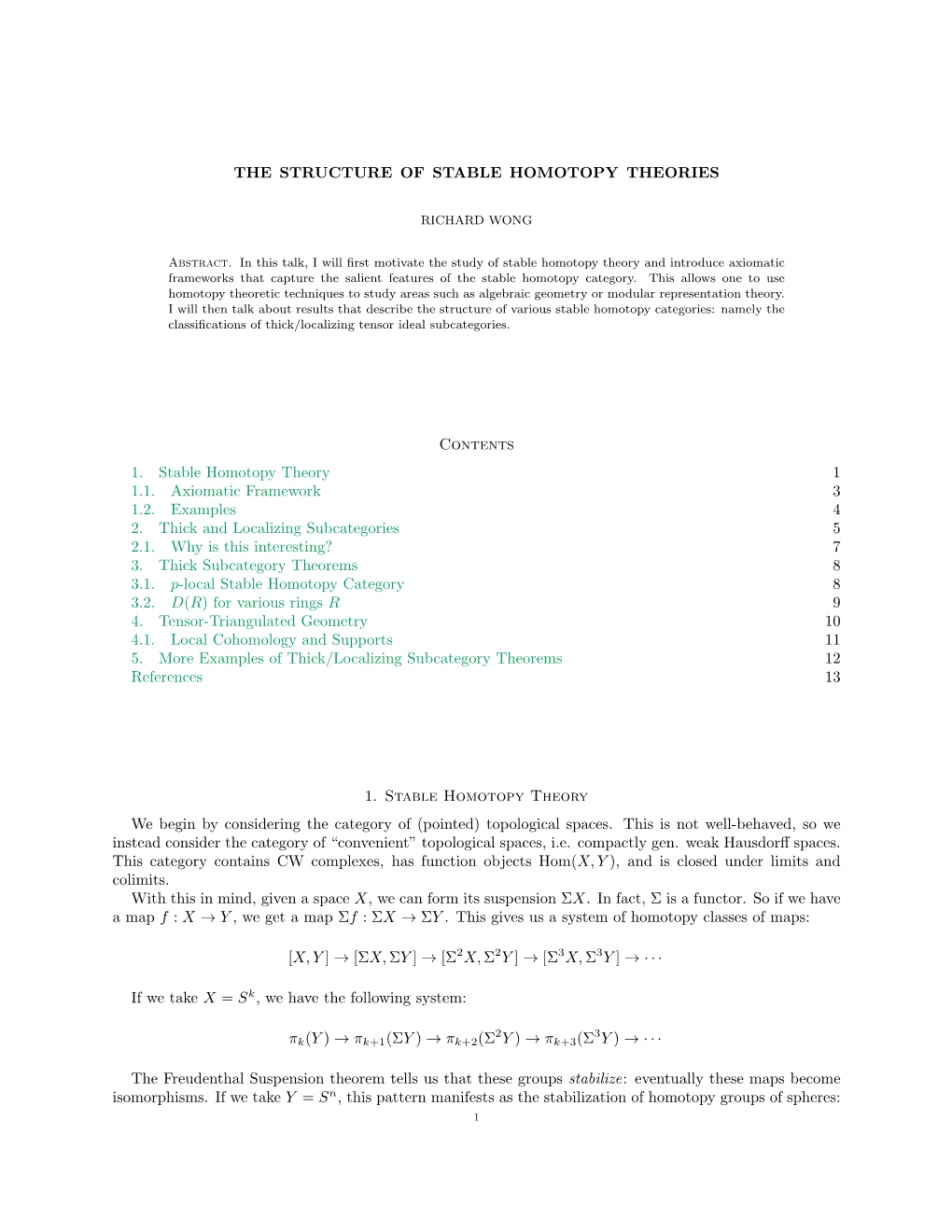 The Structure Of Stable Homotopy Theories - DocsLib