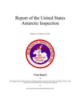 Report of the United States Antarctic Inspection