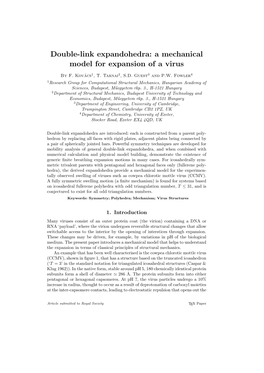 Double-Link Expandohedra: a Mechanical Model for Expansion of a Virus