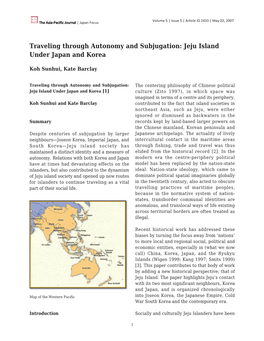 Traveling Through Autonomy and Subjugation: Jeju Island Under Japan and Korea