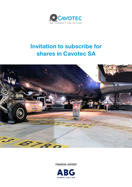 Invitation to Subscribe for Shares in Cavotec SA