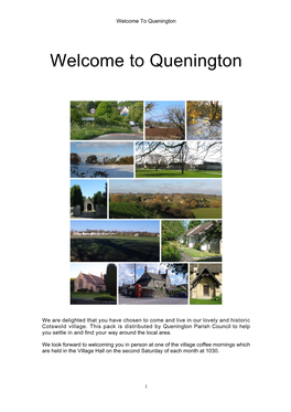 Quenington Welcome Pack