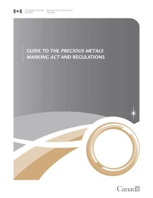 GUIDE to the PRECIOUS METALS MARKING ACT and REGULATIONS Cat