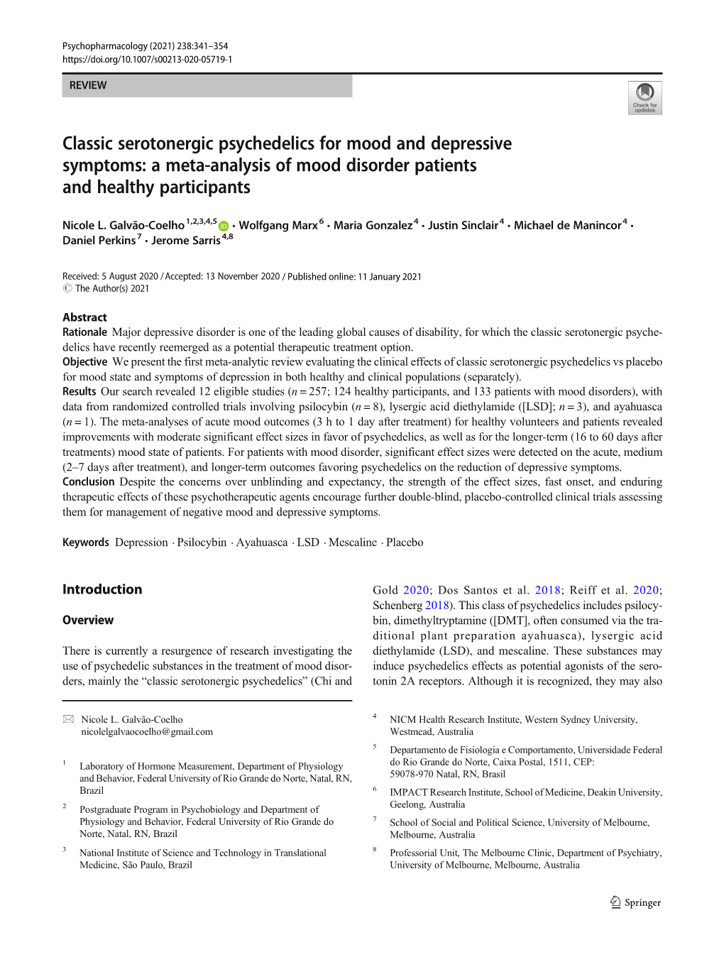 Classic Serotonergic Psychedelics For Mood And Depressive Symptoms: A ...