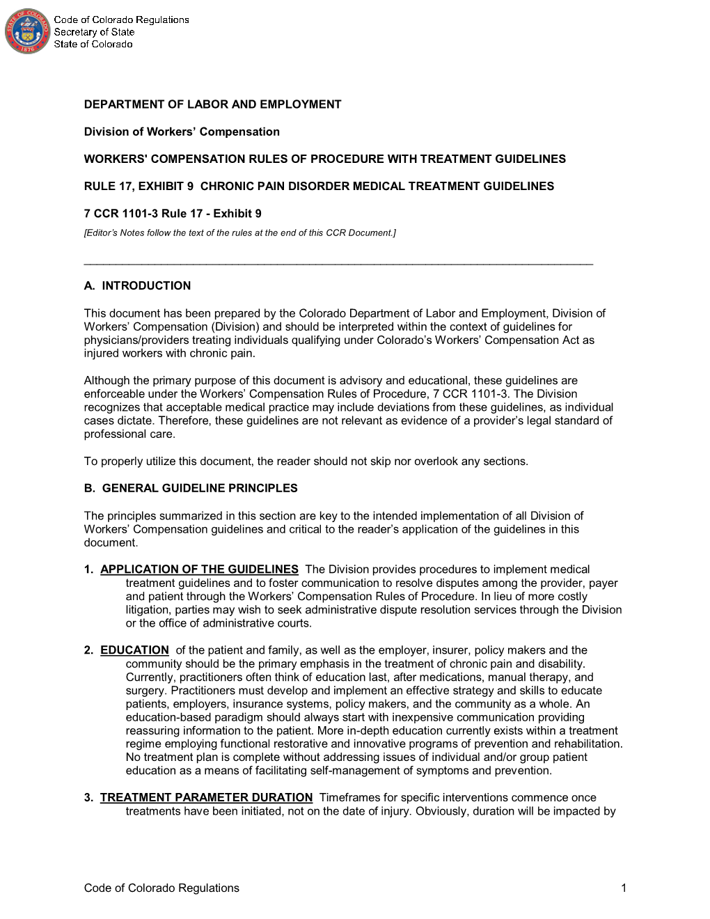 Code of Colorado Regulations 1 Patient Compliance, As Well As Availability of Services