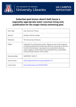 Suburban Pool House~ Desert Bath House