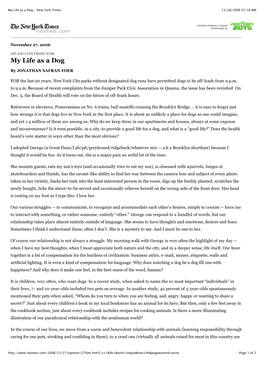 My Life As a Dog - New York Times 11/28/2006 07:10 AM