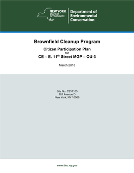 Brownfield Cleanup Program Citizen Participation Plan for CE – E