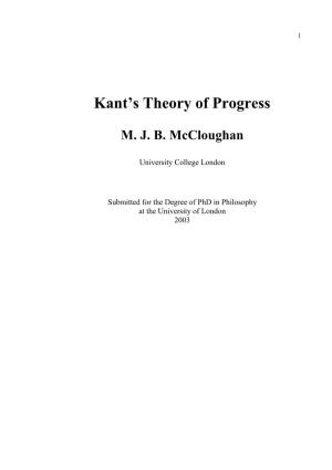 Kant's Theory of Progress
