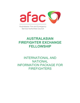 Australasian Firefighter Exchange Fellowship