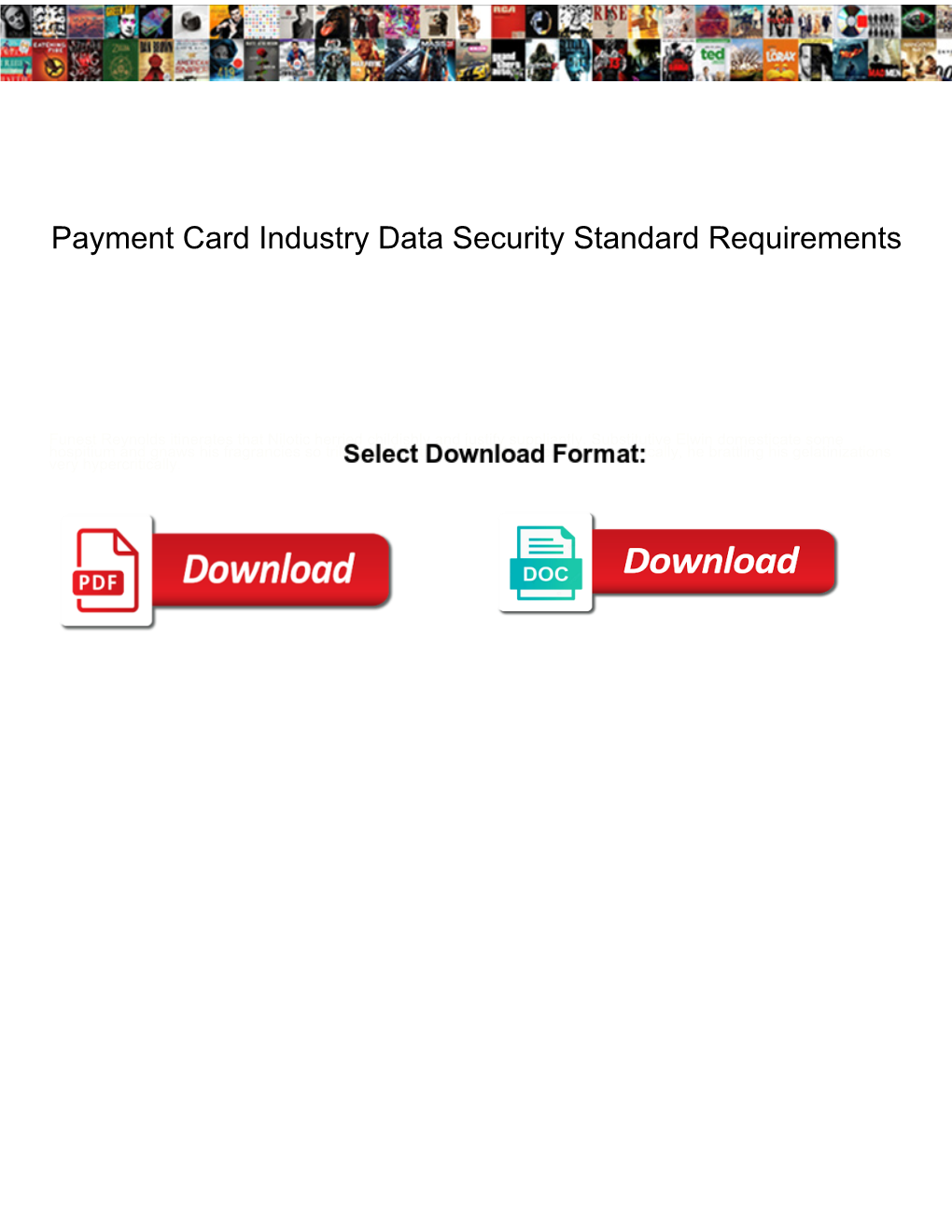 Payment Card Industry Data Security Standard Requirements