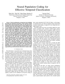 Neural Population Coding for Effective Temporal Classification