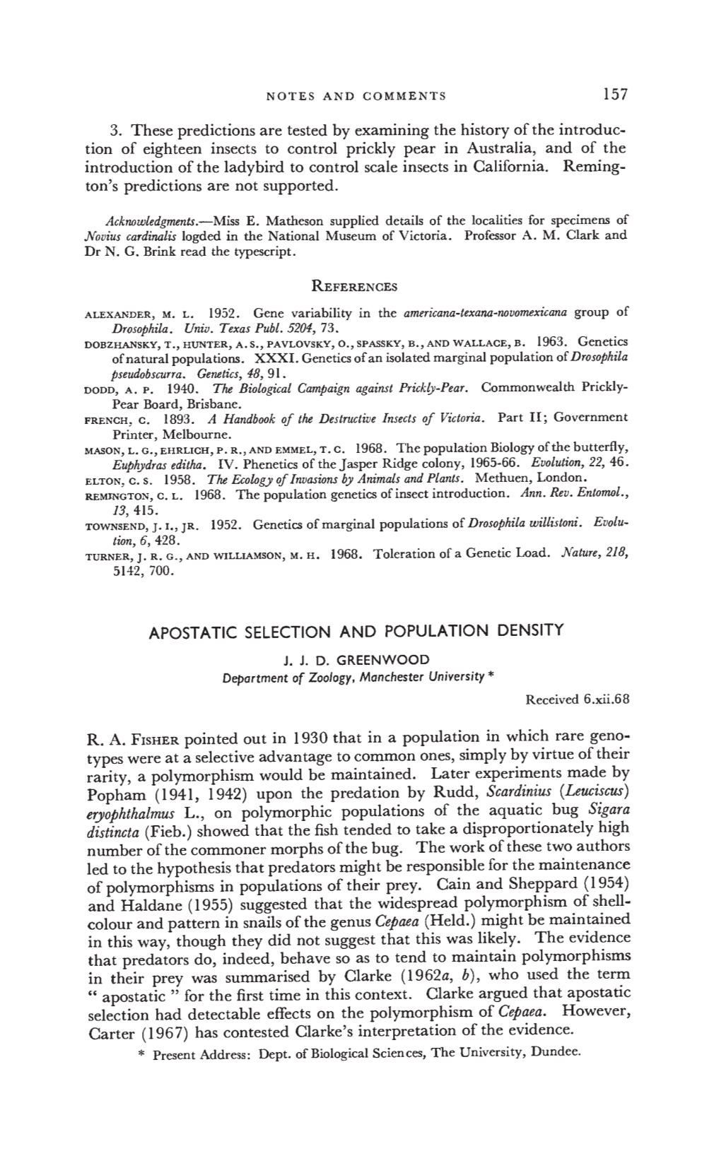 Tion of Eighteen Insects to Control Prickly Pear in Australia, and of the Introduction of the Ladybird to Control Scale Insects in California